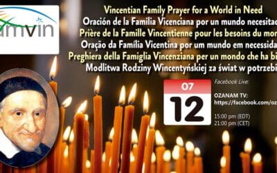 12 juillet : Prière de la Famille Vincentienne en faveur d’un monde fragilisée (En direct sur Facebook)