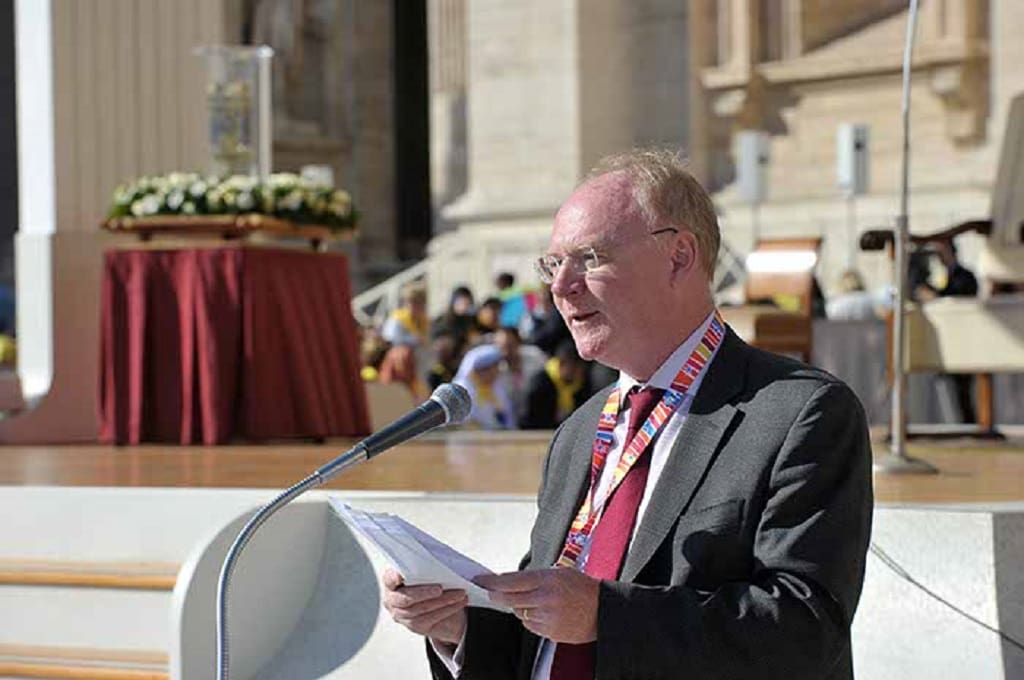 Mark McGreevy OBE, 14 de outubro de 2017, na Praça de São Pedro, em Roma